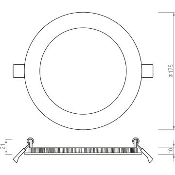 APLED - LED Fürdőszobai beépíthető lámpa RONDO LED/12W/230V IP54 175 mm