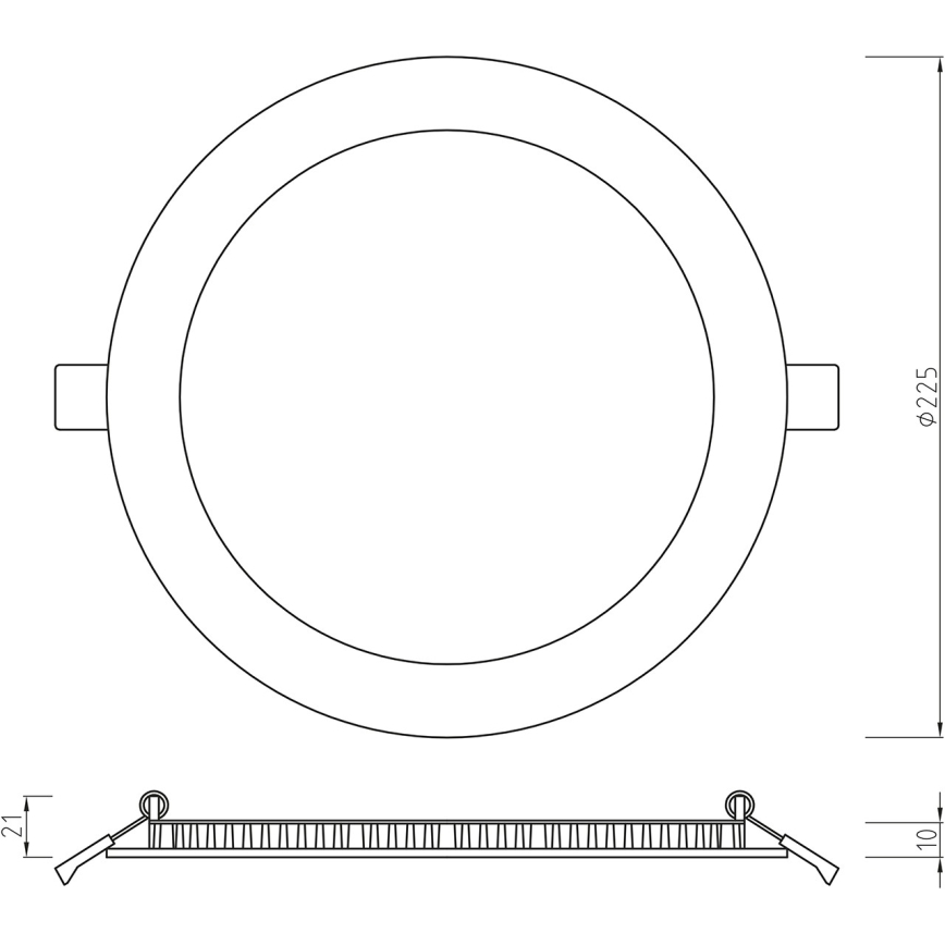 APLED - LED Fürdőszobai beépíthető lámpa RONDO LED/18W/230V IP54 225 mm