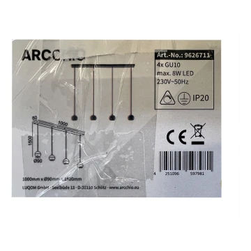 Arcchio - Csillár zsinóron RENKO 4xGU10/8W/230V