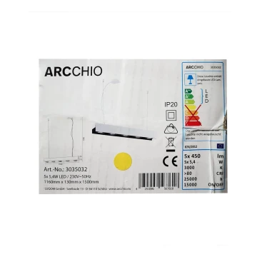 Arcchio - LED Dimmelhető csillár zsinóron OLINKA 5xLED/5,4W/230V