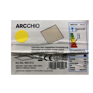 Arcchio - LED Dimmelhető mennyezeti lámpa PHILIA LED/20W/230V 3000-6000K + távirányító