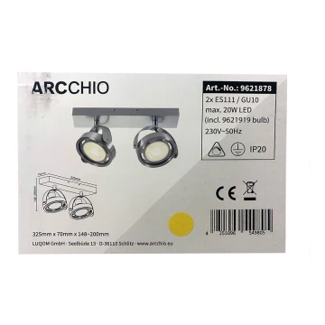 Arcchio - LED Dimmelhető spotlámpa MUNIN 2xES111/GU10/11,5W/230V