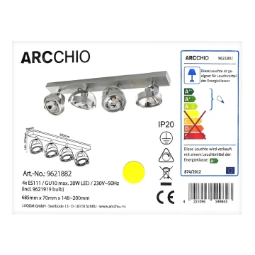 Arcchio - LED Spotlámpa MUNIN 4xGU10/ES111/11,5W/230V