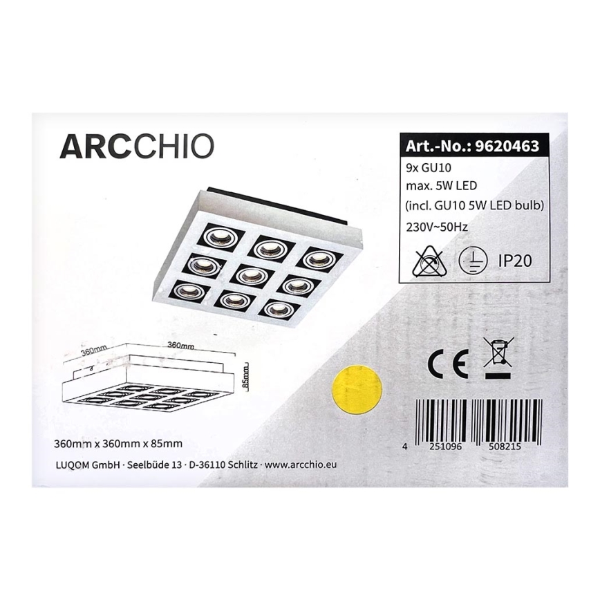 Arcchio - LED Spotlámpa VINCE 9xGU10/230V