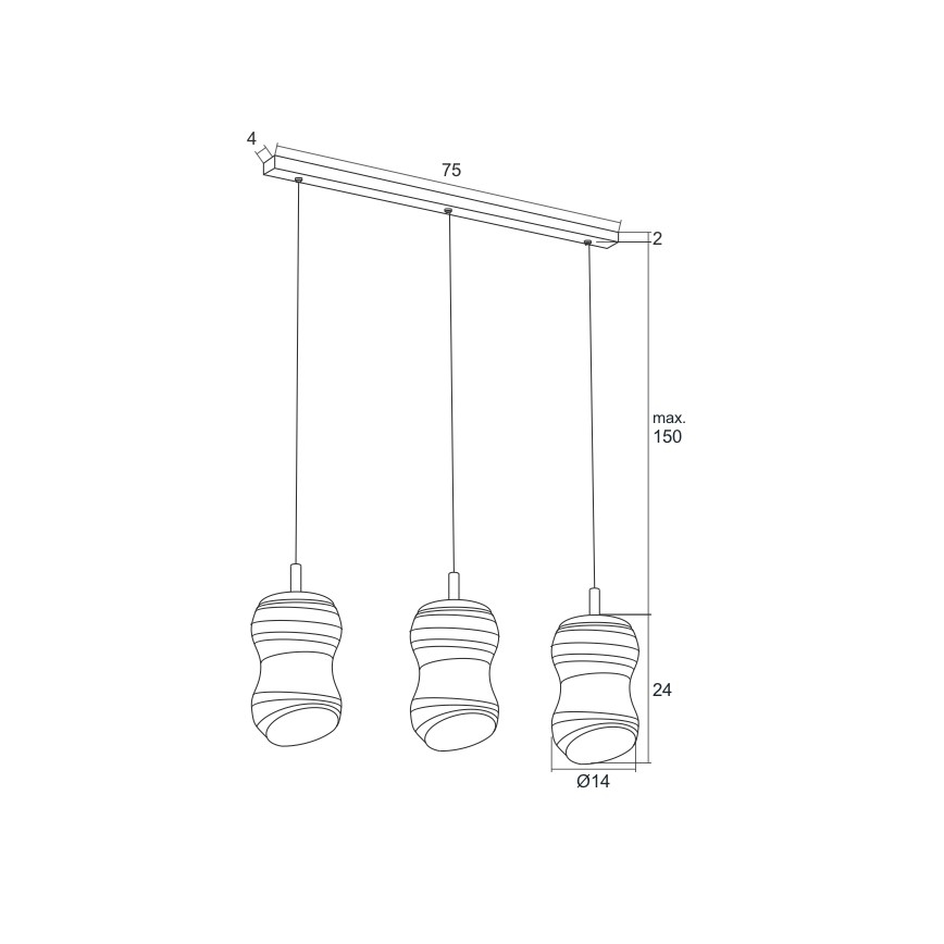 Argon 1366 - LED Csillár zsinóron COMO 3xLED/5W/230V