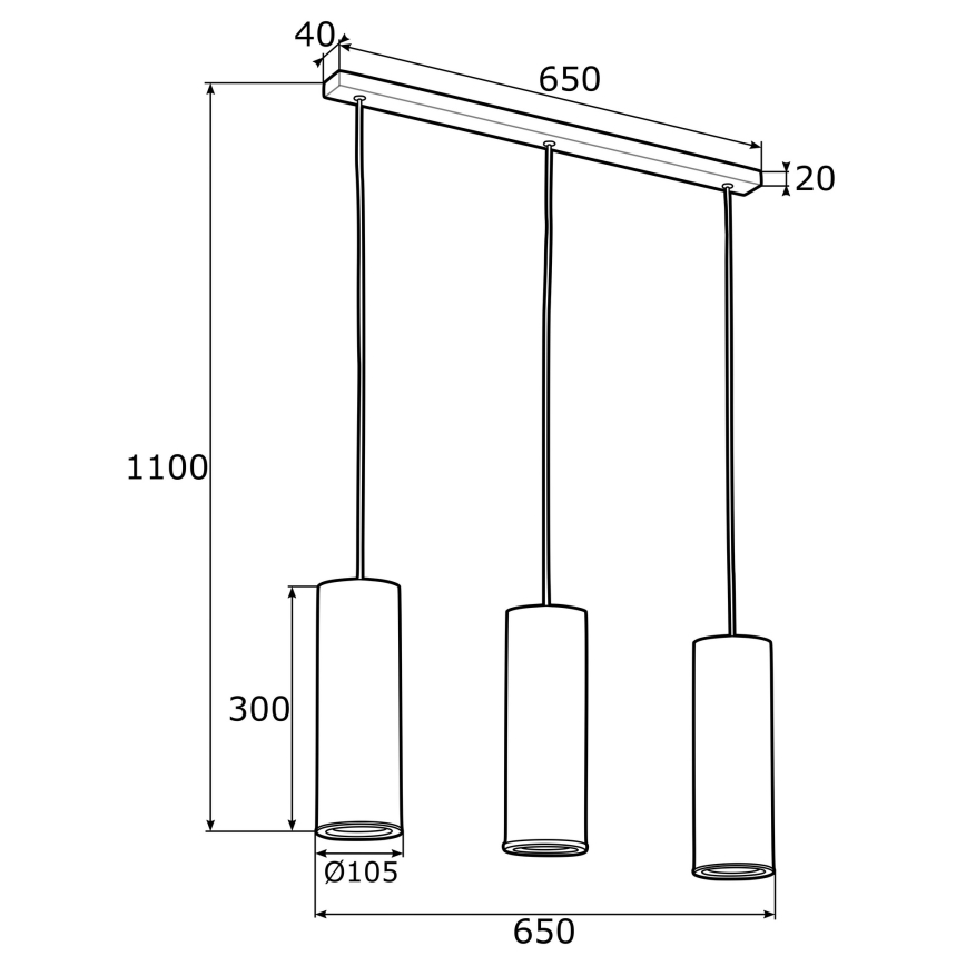 Argon 1486 - Csillár zsinóron LINEA 3xE27/15W/230V sárgaréz/fekete