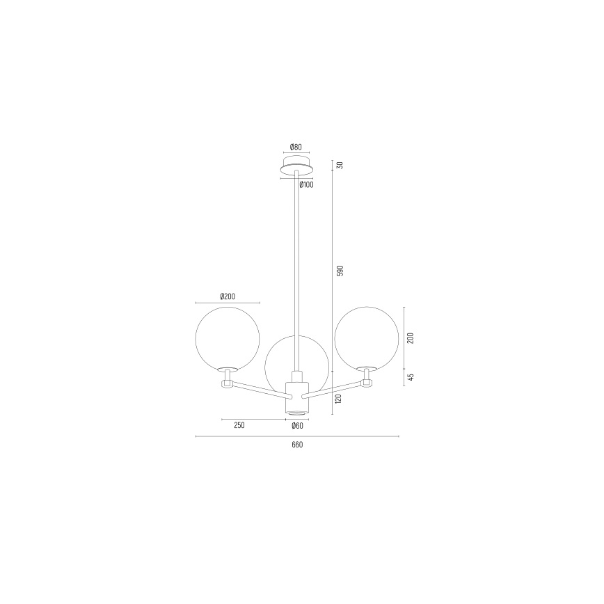 Argon 6307 - Csillár rúdon PALOMA 3xE14/7W/230V arany/fehér