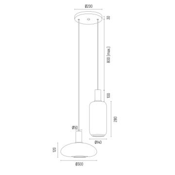 Argon 7214 - Csillár zsinóron SAGUNTO PLUS 2xE27/15W/230V fekete