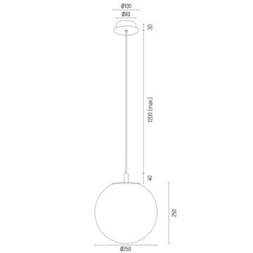 Argon 8507 - Csillár zsinóron PALOMA 1xE27/15W/230V átm. 25 cm arany/fehér