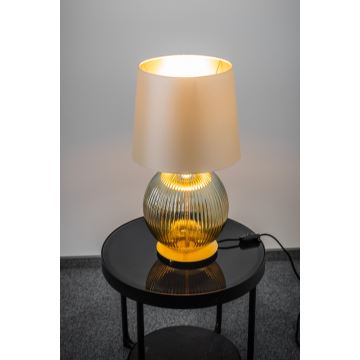 Argon 8530 - Asztali lámpa HAMILTON 1xE27/15W/230V krémes/szürke