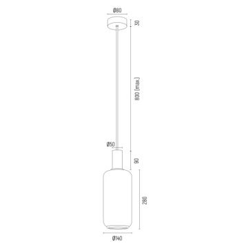 Argon 8563 - Csillár zsinóron SAGUNTO PLUS 1xE27/15W/230V átm. 14 cm