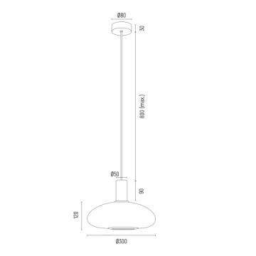 Argon 8565 - Csillár zsinóron SAGUNTO PLUS 1xE27/15W/230V átm. 30 cm fekete