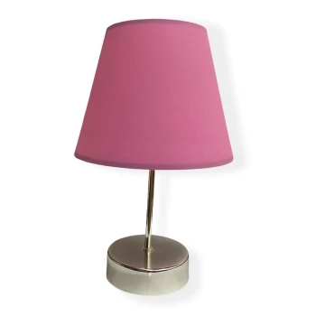 Asztali lámpa 1xE27/60W/230V rózsaszín/króm