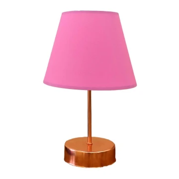 Asztali lámpa 1xE27/60W/230V rózsaszín/réz