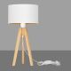 Asztali lámpa ALBA 1xE27/60W/230V fehér/arany/fenyő
