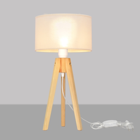 Asztali lámpa ALBA 1xE27/60W/230V krémes/fenyő