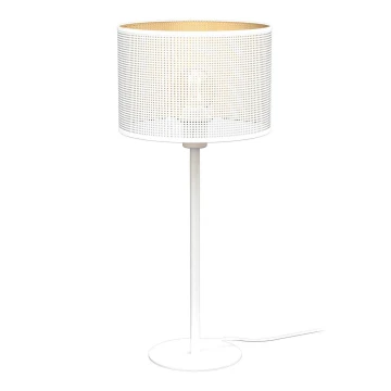 Asztali lámpa LOFT SHADE 1xE27/60W/230V á. 25 cm fehér/arany