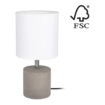 Asztali lámpa STRONG ROUND 1xE27/25W/230V beton - FSC minősítéssel