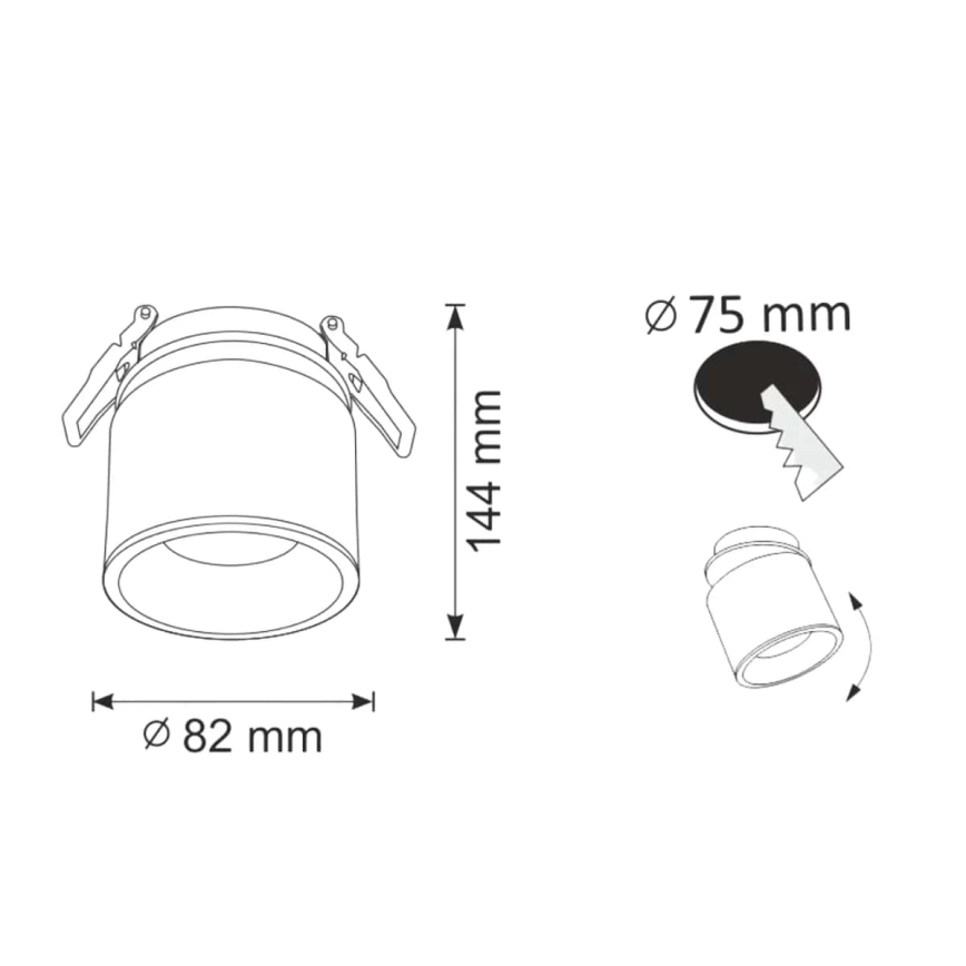 Beépíthető spotlámpa HARON 1xGU10/10W/230V fekete