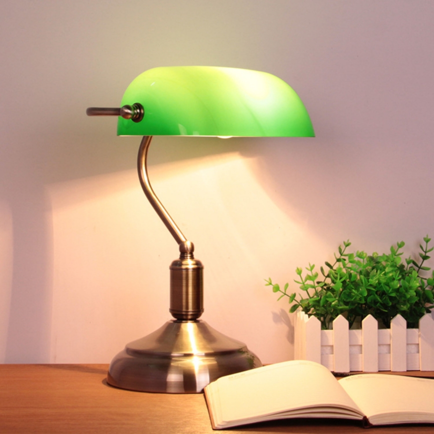 Brilagi - Asztali lámpa BANK OFFICE 1xE27/60W/230V réz/zöld