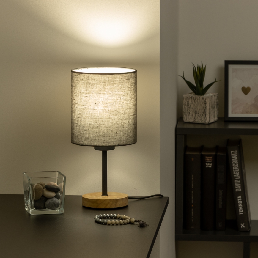 Brilagi - Asztali lámpa NUBILA WOOD 1xE27/25W/230V tölgy/antracit