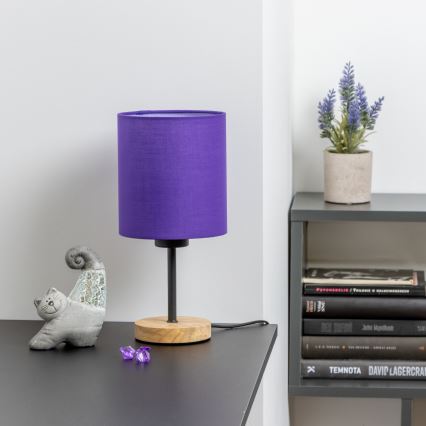 Brilagi - Asztali lámpa NUBILA WOOD 1xE27/25W/230V tölgy/lila