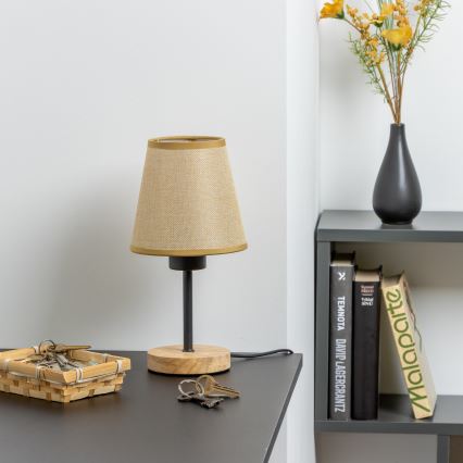 Brilagi - Asztali lámpa NUBILA WOOD 1xE27/25W/230V tölgy/világosbarna