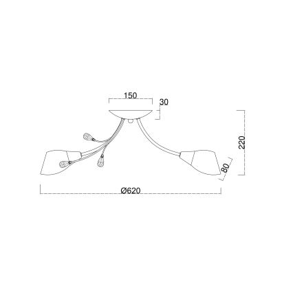 Brilagi - Felületre szerelhető csillár MEGAPOLIS 5xE14/60W/230V fényezett króm