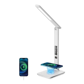 Brilagi - LED Dimmelhető asztali lámpa vezeték nélküli töltéssel QI és USB-vel REGINA LED/8,5W/230V fehér