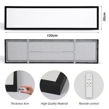 Brilagi - LED Dimmelhető fürdőszobai lámpa FRAME SMART LED/50W/230V 3000-6000K IP44 fekete + távirányítás