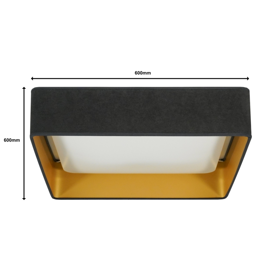 Brilagi - LED Dimmelhető mennyezeti lámpa VELVET SQUARE SMART LED/36W/230V 2700-6500K Wi-Fi Tuya + távirányítás szürke