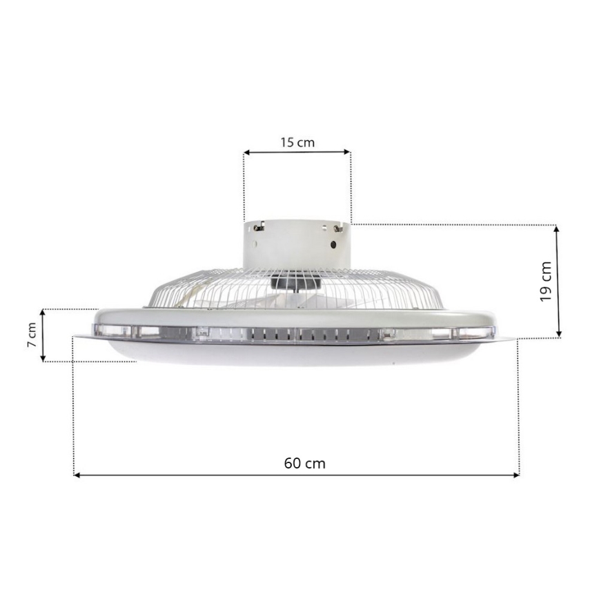Brilagi - LED Dimmelhető lámpa ventilátorral RONDA LED/65W/230V 3000-6500K fekete + távirányító