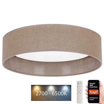 Brilagi - LED Dimmelhető mennyezeti lámpa VELVET SMART LED/24W/230V á. 45 cm 2700-6500K Wi-Fi Tuya barna + távirányító