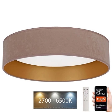 Brilagi - LED Dimmelhető mennyezeti lámpa VELVET SMART LED/24W/230V á. 45 cm 2700-6500K Wi-Fi Tuya bézs/arany + távirányító