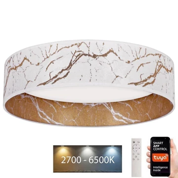 Brilagi - LED Dimmelhető mennyezeti lámpa VELVET SMART LED/24W/230V á. 45 cm 2700-6500K Wi-Fi Tuya fehér/arany + távirányító