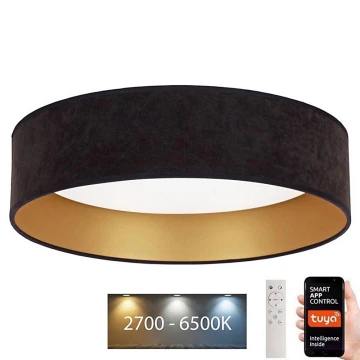 Brilagi - LED Dimmelhető mennyezeti lámpa VELVET SMART LED/24W/230V á. 45 cm 2700-6500K Wi-Fi Tuya fekete/arany + távirányító