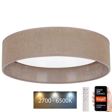 Brilagi - LED Dimmelhető mennyezeti lámpa VELVET SMART LED/36W/230V á. 55 cm 2700-6500K Wi-Fi Tuya barna + távirányító