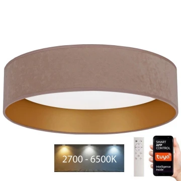 Brilagi - LED Dimmelhető mennyezeti lámpa VELVET SMART LED/36W/230V á. 55 cm 2700-6500K Wi-Fi Tuya bézs/arany + távirányító