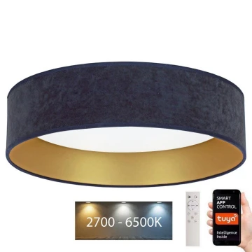 Brilagi - LED Dimmelhető mennyezeti lámpa VELVET SMART LED/36W/230V á. 55 cm 2700-6500K Wi-Fi Tuya kék/arany + távirányító