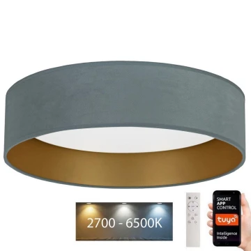 Brilagi - LED Dimmelhető mennyezeti lámpa VELVET SMART LED/36W/230V á. 55 cm 2700-6500K Wi-Fi Tuya menta/arany + távirányító