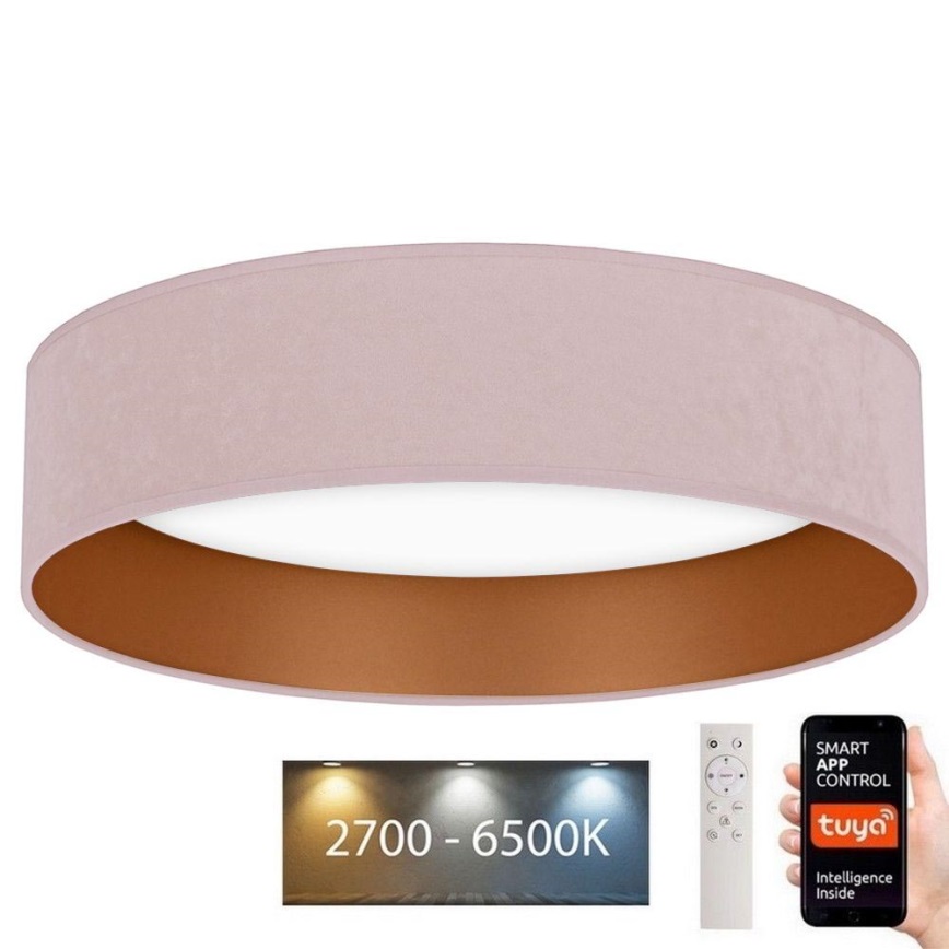 Brilagi - LED Dimmelhető mennyezeti lámpa VELVET SMART LED/36W/230V á. 55 cm 2700-6500K Wi-Fi Tuya rózsaszín/arany + távirányító