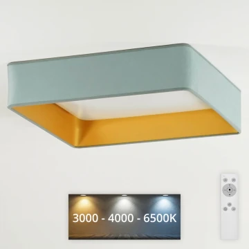 Brilagi - LED Dimmelhető mennyezeti lámpa VELVET SQUARE LED/24W/230V 3000/4000/6500K + távirányítás menta