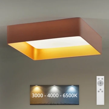 Brilagi - LED Dimmelhető mennyezeti lámpa VELVET SQUARE LED/24W/230V 3000/4000/6500K + távirányítás rózsaszín