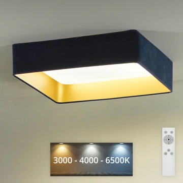 Brilagi - LED Dimmelhető mennyezeti lámpa VELVET SQUARE LED/24W/230V 3000/4000/6500K + távirányítás sötét kék