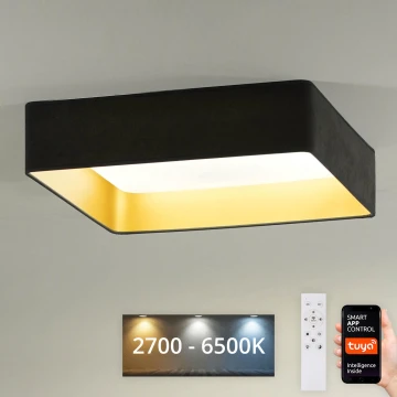 Brilagi - LED Dimmelhető mennyezeti lámpa VELVET SQUARE SMART LED/36W/230V 2700-6500K Wi-Fi Tuya + távirányítás szürke