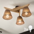 Brilagi - LED Felületre szerelhető csillár ANTHONY 3xE14/40W/230V tölgy/barna