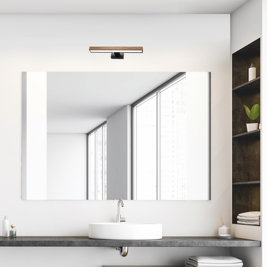 Brilagi - LED Fürdőszobai tükörmegvilágítás WOODY MIRROR LED/8W/230V IP44 tölgy/fekete