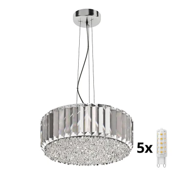 Brilagi - LED Kristály csillár zsinóron GLAMOUR 5xG9/42W/230V