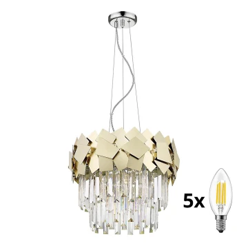 Brilagi - LED Kristály csillár zsinóron MIRAGE 5xE14/40W/230V