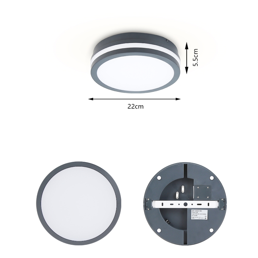 Brilagi - LED Kültéri lámpa BENE LED/18W/230V átm. 22 cm antracit IP54